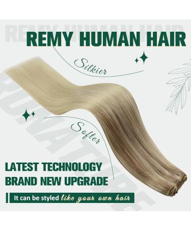 Runature Real Hair Tress Balayage Ombre Weft - Ash Blonde & Platinum Blonde Extensions 22 inch (55cm) - 100g #18/26/60 - Buy Online on GoSupps.com