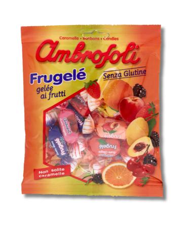 Ambrosoli Ambrosoli Fruit jelly with strawberry lemon orange black cherry peach and blackberry 130g bag of soft fruit candy