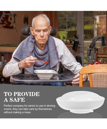 DOITOOL Elderly Scoop Plate with Suction Base - Non-Slip Self-Feeding Bowl for Disabled and Handicapped - Buy Online on GoSupps.com