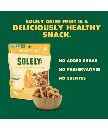 SOLELY Organic Dried Banana Bitecoins 5.5oz (Pack of 2) - One Ingredient, Vegan, Non-GMO, No Added Sugar | Independent Cuisine - Buy Online on GoSupps.com