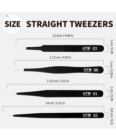 7PCS Precision Craft Tweezers Set for Eyelash Extensions, Jewelry, Soldering - Pointed & Curved Tweezers - Buy Online on GoSupps.com