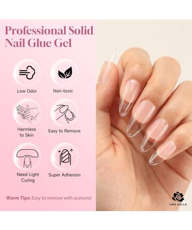 UNA GELLA Solid Gel Nail Glue - 2 Pieces 35ML | Super Adhesive for Press On & Acrylic Nails | DIY Nail Art - Lamp Curing Needed - Buy Online on GoSupps.com