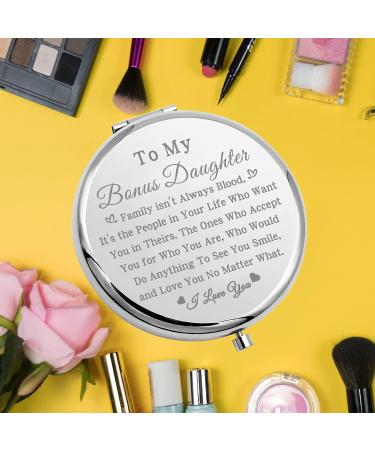 Bobauna Bonus Daughter Makeup Mirror Perfect Step Daughter Gift, Family Isn't Always Blood Pocket Mirror for Adopted Daughters - Buy Online on GoSupps.com