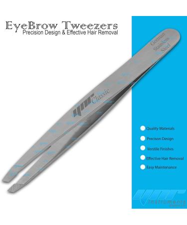 YNR Classic Eyebrow Tweezer Slanted Tip Made in German Stainless Steel | for Precision Removal of Tiny Hair | Smooth on The Skin Sharp on The Hair - Buy Online on GoSupps.com