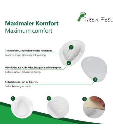 Orthopedic Midfoot Pelottes - 2 Pairs Size 35 Real Leather Unisex Foot Support for Shoes & Sandals - EU 35/37 White - Buy Online on GoSupps.com