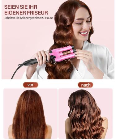 Professional Hair Curler with Curling Cone - 25mm Ceramic Curling Iron for Perfect Curls and Wavy Hair - 3 Head Curler Quick - Buy Online on GoSupps.com