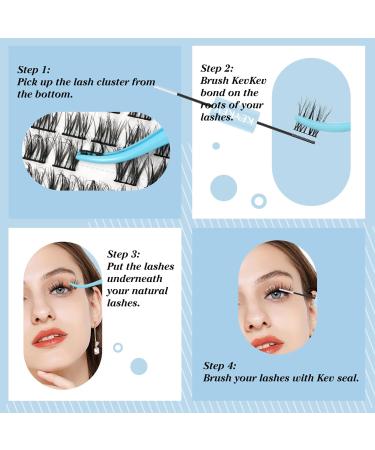120 Pcs 3D Fluffy Eyelash Clusters - DIY Cluster Eyelash Extensions - Thin Band & Soft - Snowdrop Mix - D-10-16 - Buy Online on GoSupps.com
