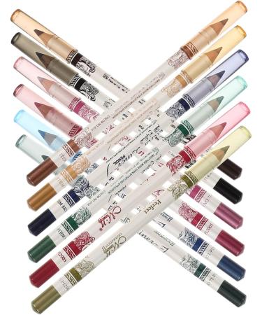 Didiseaon 2pcs 12 Lip Eyeliner Pencil Eye Shadow Glitter Eyeliner Pencil Eye Liner Sharpeners Shimmer Make up - Buy Online on GoSupps.com