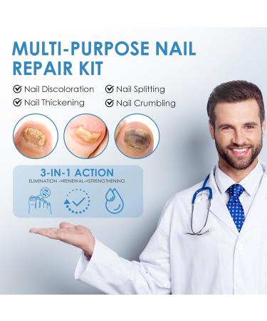 AUSLKA Toenail Fungus Treatment | Nail Renewal Solution for Discolored & Damaged Nails (32 Patches + 1 FL/OZ) - Fast & Easy Repair - Buy Online on GoSupps.com