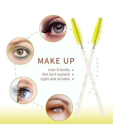 YEASHINE 200 Pcs Disposable Eyelash Mascara Brush Wand - Yellow | Lash Makeup Applicator Stick - Buy Online on GoSupps.com