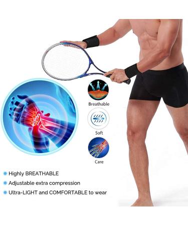 2 Pack Tennis Wrist Support Wrist Bands for Working Out Adjustable Carpal Tunnel Wrist Brace Lightweight Wrist Wraps Sweat Wristband Support for Men Suitable for Various Fitness Sports Occasions - Buy Online on GoSupps.com