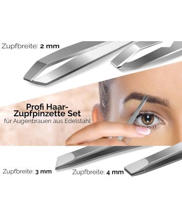Professional Hair Plucking Tweezers Set - 3 Straight & 1 Slanted Stainless Steel | Precision Beauty Tools for Flawless Grooming - Buy Online on GoSupps.com