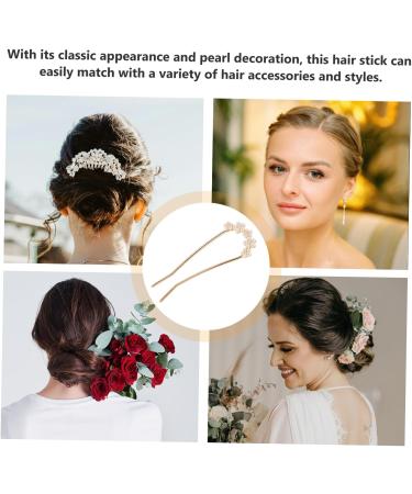 MERRYHAPY Pearl Hairpin Hair Clip Hair Accessories Hair Jewelry Hair Pins Women Hair Stick Pearl Hair Pin Hair Stick for Women Hair Forks French Hair Pin French Pin Bun Hair Fork Zinc Alloy - Buy Online on GoSupps.com