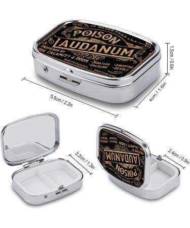 Travel-Friendly Metal Pill Organizer | 2 Compartment Portable Pill Box for Vitamins Supplements & Meds | Cute Compact Design for Purse & Pocket - Buy Online on GoSupps.com