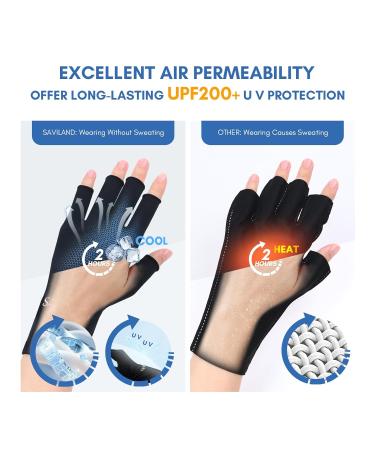 Saviland UV Gloves for Gel Nails - UPF200+ Protection for Nail Lamp - Nail Supplies & Skin Care - All Shapes - Gift for Women - Black - Buy Online on GoSupps.com