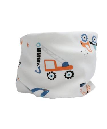 Kids Boys Girls Cotton Multi Use Neck Warmer Scarf Hat Bandana Tractor White