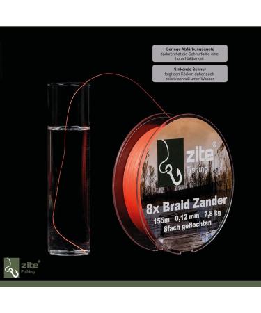 Zite Fishing 8X Braided Fishing Line 155m Orange 8-Braid for Perch Zander & Pike Fishing Durable & High Performance - Buy Online on GoSupps.com