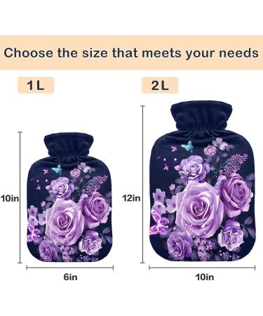 Buy Naanle Purple Rose Hot Water Bottle | 1L Transparent Hand & Foot Heating Bag for Pain Relief & Heat Therapy - International Shipping Available - Buy Online on GoSupps.com