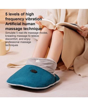 Serlium Electric Foot Warmer with Vibration & Heating - Cozy Insulated Cotton Foot Massager for Home & Office - USB Blue Foot Warmers for Men & Women - Buy Online on GoSupps.com