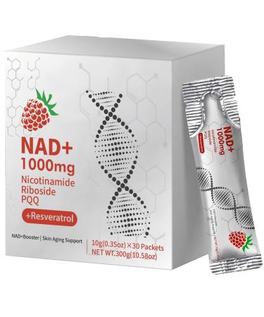 GUSUPY- NAD Liquid Supplement 30pcs:Nicotinamide Riboside & Resveratrol NAD Supplement for Men & Women Healthy Aging & Boosts Cellular Energy DNA Repair