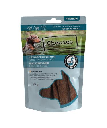 Meat strips Mini Dogeleckerli made of 100 % duck meat - 70 g - snack for small dogs - air -dried ducks - stripes - hypoallergic & grain -free - D rrfleisch from the duck duck mini - Buy Online on GoSupps.com