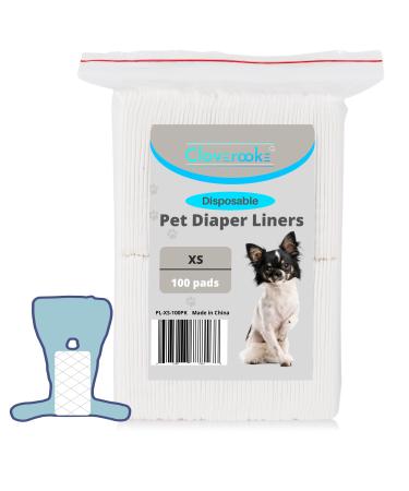 Cloverooke 100ct Extra Small Dog Diaper Liners, Disposable Absorbent Hygiene Pad, Booster Pad for Urinary Incontinence, Male White PL-XS-100PK PL-XS-100PK