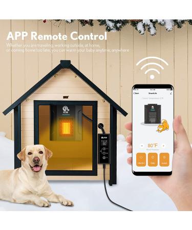 300W Dog House Heater with Thermostat & Remote Control | Outdoor Pet House Warmer with WiFi APP, Timer & Adjustable Temp | Safe & Easy to Install - Buy Online on GoSupps.com