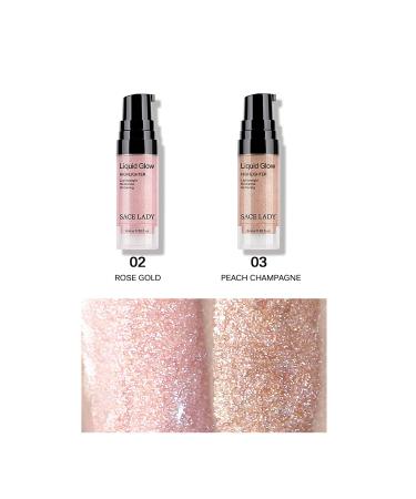 SACE LADY Liquid Highlighter Set - Rose Gold & Champagne Shimmer | Ultra-Smooth Illuminator for Face & Body - Buy Online on GoSupps.com
