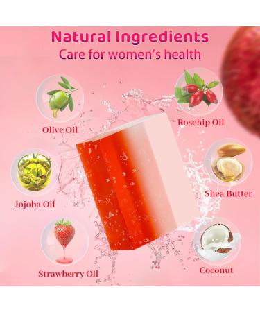2 PCS Big Yoni Soap Bar - Organic Feminine Wash pH Balanced Strawberry Handmade Body Soap | 5.29oz Natural Deodorant for Women - Buy Online on GoSupps.com