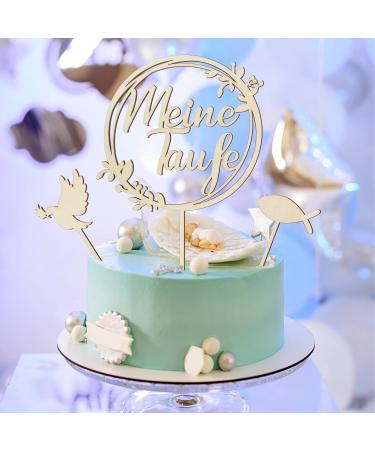 Colofalla 3-Piece Wooden Cake Topper for Baptism - Adorable Deaf Fish Decoration for Girls' Parties - Buy Online on GoSupps.com
