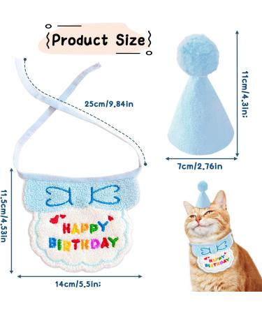 Blue Dog & Cat Birthday Bandana Set | Happy Birthday Pet Party Hut & Decorations - Buy Online on GoSupps.com