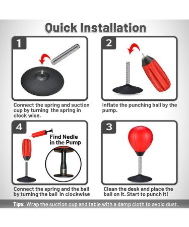 CozyBomB Desktop Punching Bag - Stress Relief Gag Gift for Him - Free Standing Desk Boxing Ball for Boys, Father, Kids - Red - Buy Online on GoSupps.com