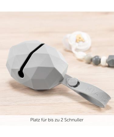 Miamia Silicone Pacifier Box Set - 2 Portable Bags for Strollers BPA-Free Storage Fits All Pacifier Models - Gray - Buy Online on GoSupps.com