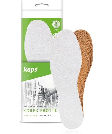 Kaps Cork Frotte Insoles for Men and Women - Cut to Fit Natural Cork with Terry Cloth - Ultra Light Shoe Inserts - Buy Online on GoSupps.com