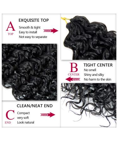 18 Synthetic Deep Twist Crochet Hair Extensions - 5 Packs Natural Black Deep Wave Bohemian Crochet Braids - 18 Inch - Buy Online on GoSupps.com