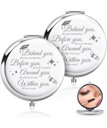 2023 Graduation Gifts for Her Graduation Farewell Gifts for Her Travel Makeup Mirror Pocket Mirror with Box for Women or Daughter Graduation Party Decorations for College Graduates Birthday 2 Pack