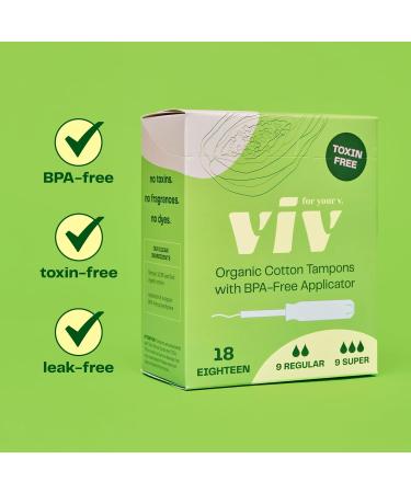 Buy Viv Organic Cotton Tampons - 18 Carat Normal Absorbency | Eco-Friendly & International Shipping - Buy Online on GoSupps.com