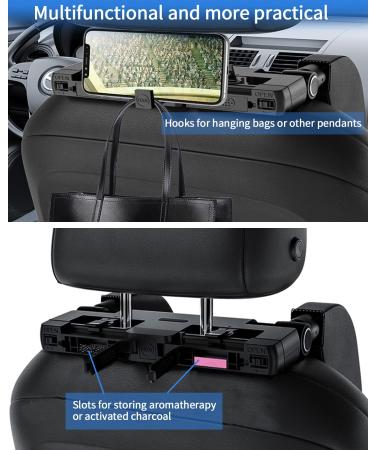 Joflva Black Headrest for Children | Leather Neck Support Pillows with Telescopic Rod & Clips | Travel Sleeping Pillow for Kids - Buy Online on GoSupps.com