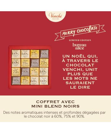 Venchi Coffret de No l avec 16 Mini Blend Noirs Chocolat noir 60% 75% et 90% dition Limit e 47 g Sans Gluten Sans Colorants ni Conservateurs Vegan Id e Cadeau de No l - Buy Online on GoSupps.com