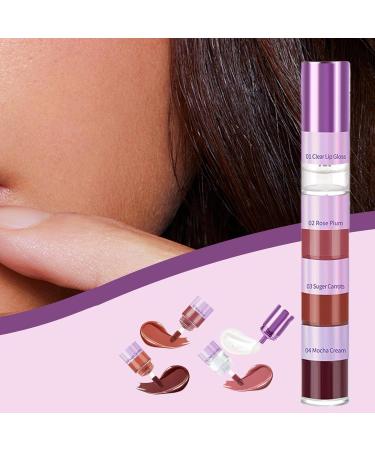  Njidher Lip Gloss | 4-in-1 Waterproof Gloss Liquid Lipstick for Shopping Repairs Girl's Travel Business Trip Stage Date Meeting - Buy Online on GoSupps.com