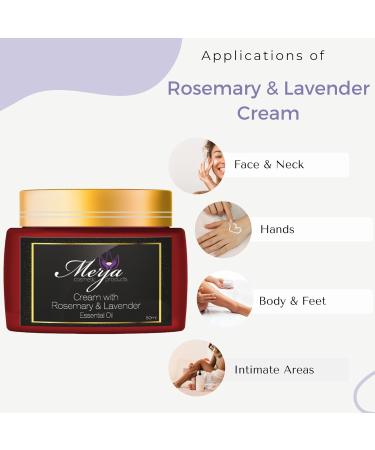 Merja Face cream with Rosemary & Lavender Essential Oils-Premium Skin care for a Radiant Youthful Complexion-Face Moisturizer- Premium Quality Cream 1.69 oz 50 ml Rosemary-Lavender - Buy Online on GoSupps.com