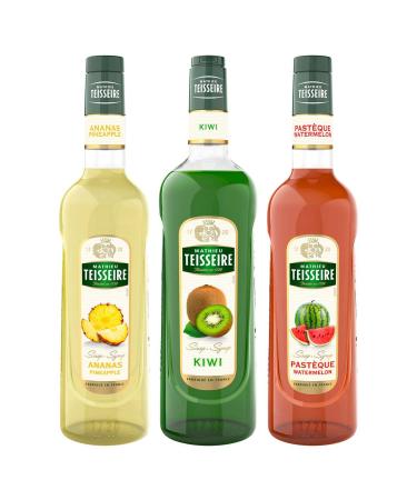 TEISSEIRE exotic syrups - Pineapple, Kiwi, Watermelon - 2x70cL and 1x1L