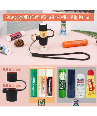 Desing Wish Silicone Lip Balm Holder with Cap Cover Chapstick Holder Keychain Sleeve Portable Lip Balm Key Chain with Key Ring and Wrist Strap Lanyard - Black - Buy Online on GoSupps.com