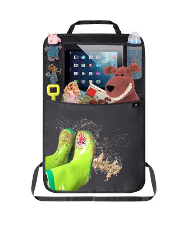 Termichy backrest protection car children car organizer organizer car back seat children waterproof tarpaulin kick-mat protection for car seat back with large storage bag (1 piece black) black 1 piece - Buy Online on GoSupps.com