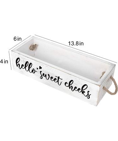MayAvenue Farmhouse Bathroom Decor Box - Hello Sweet Cheeks Double Sided Toilet Paper Holder - Buy Online on GoSupps.com