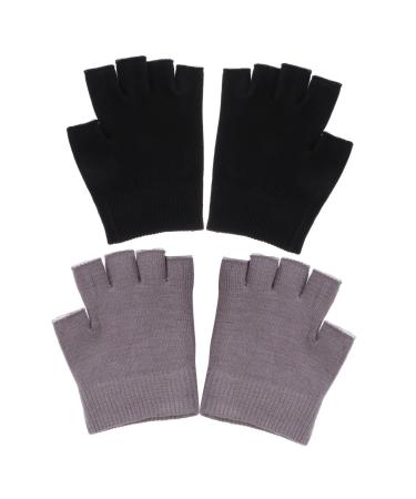 HAPINARY Nighttime 2 Pairs Spa Moisturizing Gel Half-Fingers for Women Repairing Rough Hands Gentle on Skin