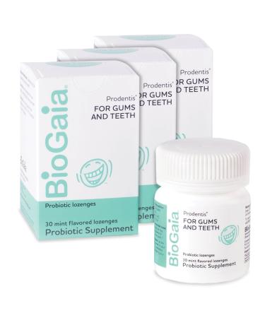 BioGaia Prodentis 3-Pack Bundle | Clinically Proven Dental Probiotics for Teeth and Gums | Promotes Good Oral Health & Gut Health Too | Oral Probiotics | Mint-flavored Lozenges