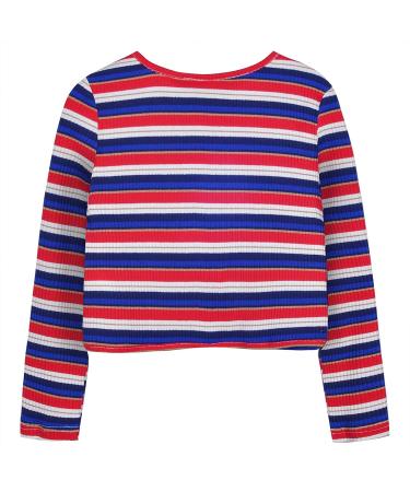 BONNY BILLY Girls Cardigan Long Sleeve Knitted Cotton Bolero Shrug | Kids Clothing 5-6 Years | Stripe Red - Buy Online on GoSupps.com
