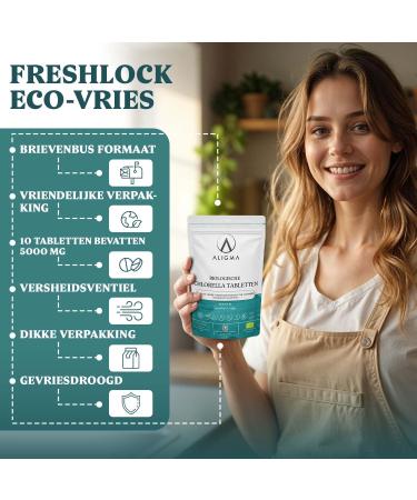 Aligma Organic Chlorella Tablets 500x500 mg for Immune System Booster Super Greens Tablets Natural Source of Vegan Protein Minerals & Vitamins Resealable Packaging - Buy Online on GoSupps.com