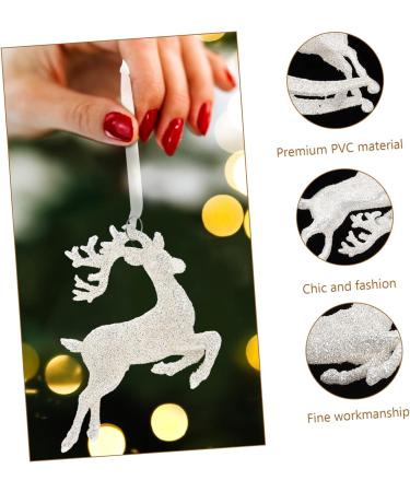 HOMSFOU 20 Pcs Christmas Elk Pendant Antler Window Hanging Xmas Gifts Glass Clear Ornaments Clear Glass Christmas Elk Hanging Ornament Hanging Bells Decoration Supplies Pvc The Tree As Shownx5pcs 15X8CMx5pcs - Buy Online on GoSupps.com